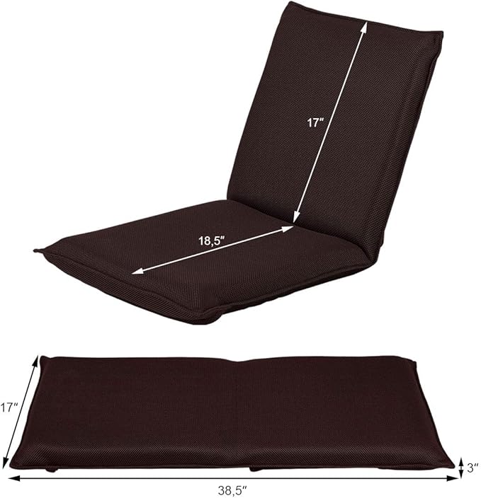 BestComfort Set of 2 Folding Floor Chair 6-Position Adjustable Meditation Chair Video Gaming Chair for Reading TV Watching Portable Floor Seat Lounge Sofa Chair for Kids Teens Adult Coffee