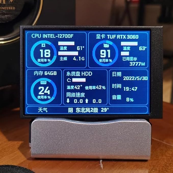 3.5Inch Type C Portable Secondary Display Dynamic Wide Viewing Small Monitor for Multifunction