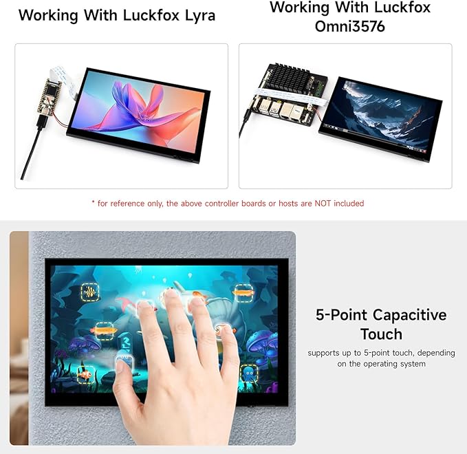 KLAYERS 7-inch DSI Capacitive Touch Display with High-Resolution IPS PanelCompatible with Raspberry Pi OS