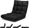 MAT EXPERT 14-Position Floor Chair Floor Gaming Chair w/Resilience Sponge Alloy Steel Frame Padded Bed Couch Recliner Floor Chair with Back Support for Reading Meditating (Dark)