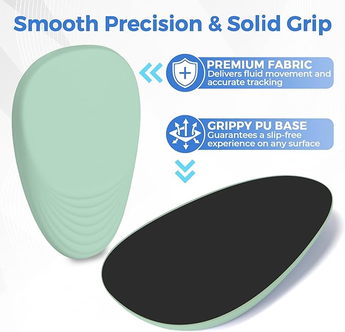 Ergonomic Mouse Pad with Wrist Support Memory Foam Wrist Rest for Pain Relief &amp Carpal Tunnel Non-Slip Base for Office Computer PC Laptop (12x8x1.2inch Light Green)