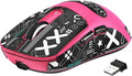 MANBASNAKE × ATTACK SHARK X3 Wireless Gaming Mouse 49g Lightweight Triple Mode Ergonomic Computer Mouse PAW3395 26K DPI Sensor200h Battery Life Griptape Programmable Buttons for PC/Mac/Win (Berry)