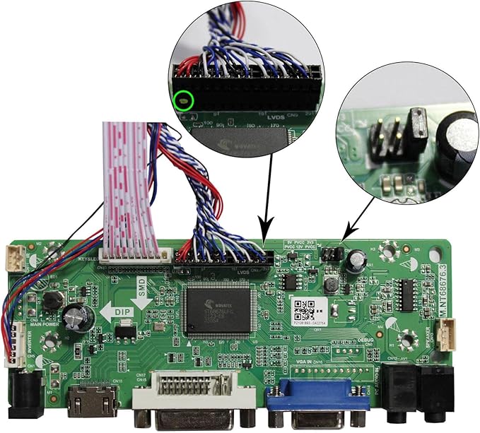 VGA DVI Audio LVDs Controller Board 40 Pin for 15.6 17.3 1920x1080 B156HW01 LP156WF1 N173HGE-L21 B173HW01 LP173WF1 WLED LCD Screen