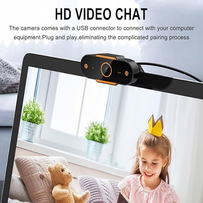 1080p HD Streaming Webcam with Microphone USB PC Camera for Gaming &amp Desktop 110° Wide Angle Fast Auto Focus Ideal for Video Calls &amp Live Streaming