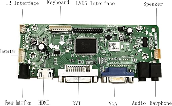 Control Board Monitor Kit Compatible For B156XW02 V3/V6 B156XW02 V2/V7 HDMI+DVI+VGA LCD LED Screen Controller Board Driver(B156XW02 V6)