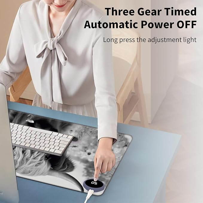 Warm Desk Pad Warm Mouse Pad Gaming Office Desk Matwith 3 Levels Heated &amp 3 Hours Auto Shut - 23.6 x 14.2 inch PU Leather Laptop Keyboard Mat for Home Office Hand WarmerHighland Cow Ox Cattle