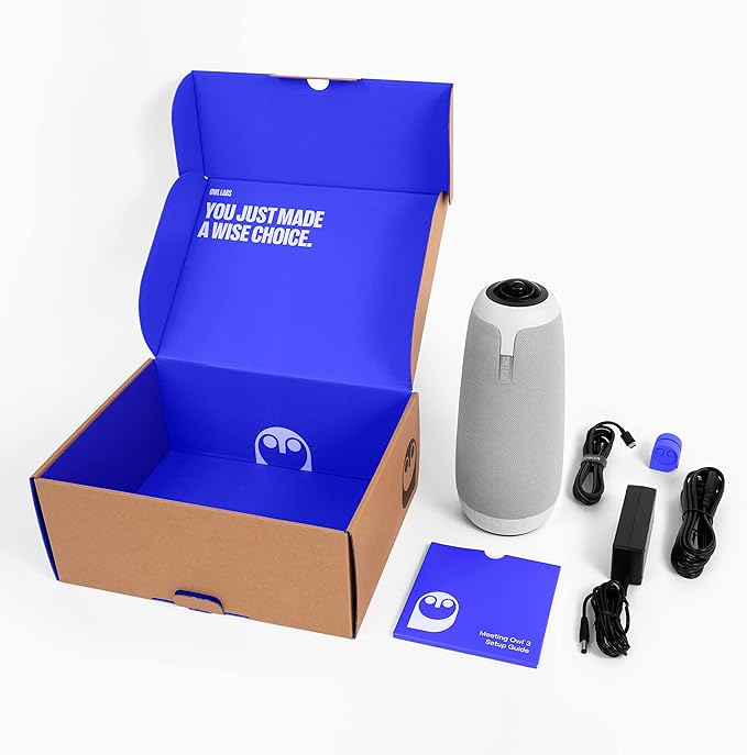 Owl Labs Meeting Owl 3 (Next Gen) 360-Degree 1080p HD Smart Video Conference Camera Microphone and Speaker (Renewed)