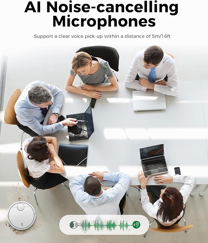 4K Webcam with AI Tracking 120° FOV Wide Angle Auto Framing 90fps 8X Digital Zoom Dual Noise-canceling Mics Video Conference Room Camera Physical Privacy Cover Zoom Certified Works for Teams