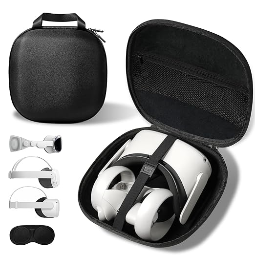 SARLAR Camera Lens Protector and Hard Carrying Case Compatible with Meta Quest 3