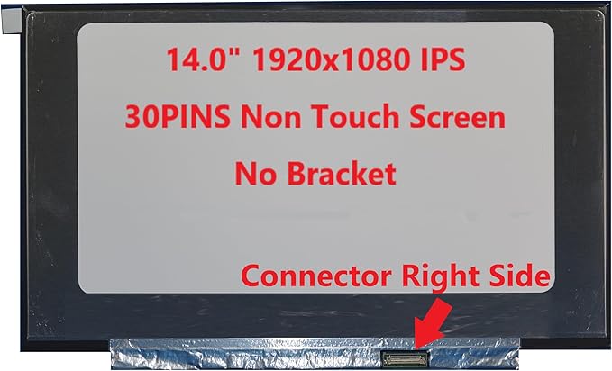 New LCD Replacement Screen 14.0 Inch N140HCA-EBC FHD 1920x1080 IPS 30 Pin Glossy for Thinkpad X1 Carbon 5th Gen for Laptop/Display/Screen/LCD Application