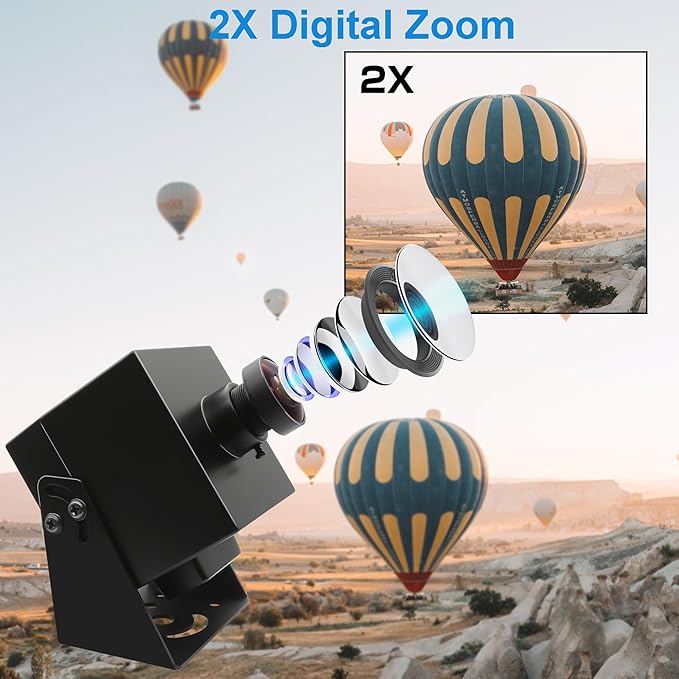 MMlove 4K HDMI Camera High Speed 30FPS USB Camera 8MP Streaming Webcam with 170° Wide Angle Fisheye Lens H.265 2X Digital Zoom Simultaneous Output Close up Lightburn Camera for PC Laptop