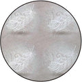Grey White Round Home Office Computer Hardwood Floor Protector Mat Soft Thick Low Pile Gaming Rolling Desk Chair Mat Carpet Swirled Branches Curved Flower Leaves Diameter 51 in
