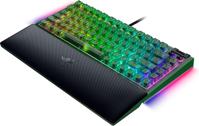 Razer BlackWidow V4 75% Mechanical Gaming Keyboard: Hot-Swappable Design - Compact &amp Durable - Orange Tactile Switches - Chroma RGB - MF Roller &amp Media Keys - Comfortable Wrist Rest - Phantom