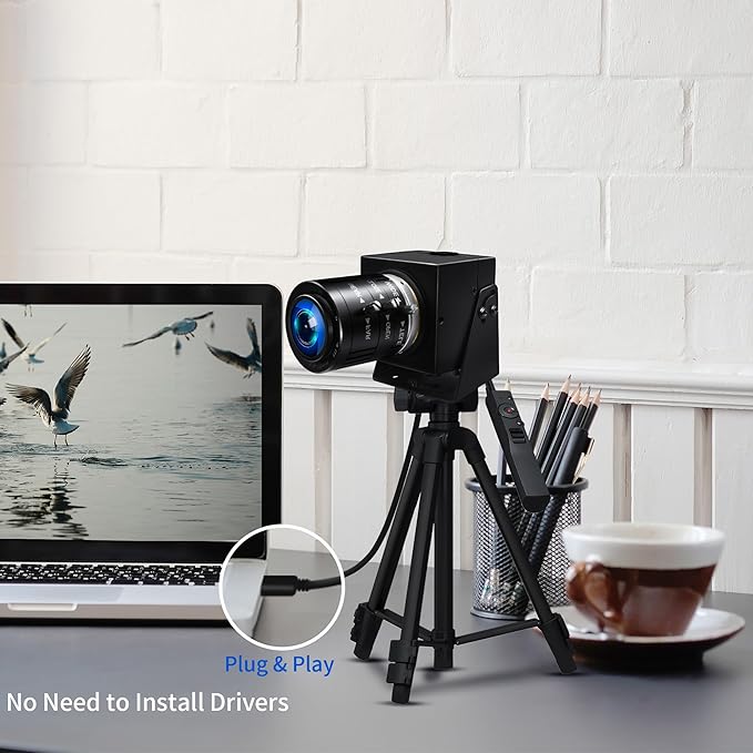 MMlove 5MP USB Webcam Manual Zoom Camera with 3.6-10mm Lens1944P 50fps Global Shutter High Speed Camera 3X Optical ZoomPlug and Playfor Windows/Mac/Linux/Android Conferencing/Streaming