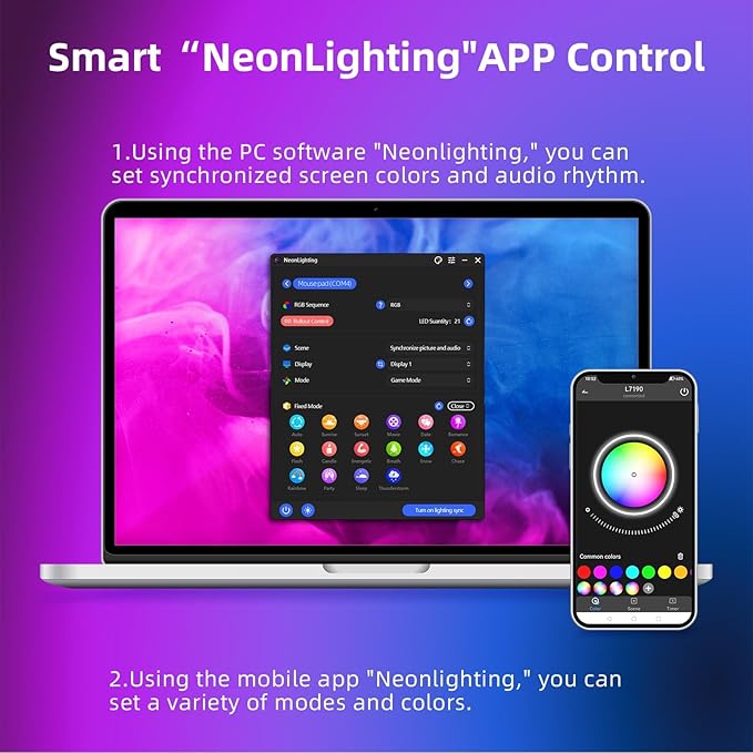 Gaming Mouse pad with Hexagonal Glowing Pattern RGB LED Mouse pad Multiple Lighting Modes Supports PC Client Color Adjustment syncs with Screen Colors
