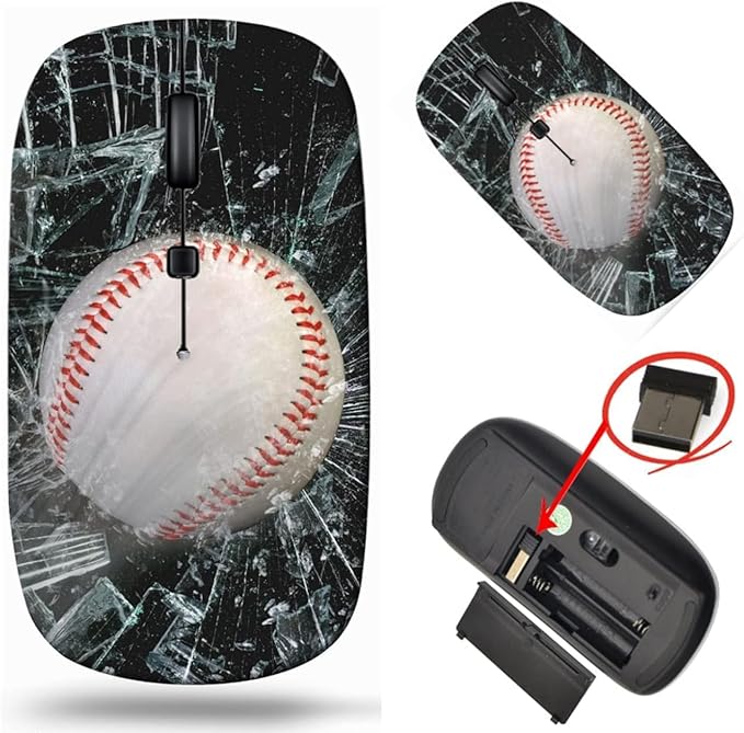 maizi Laptop Mouse for Laptop Chromebook Computer Laptop Mice Image ID: 35101958 Fast Baseball Through 2.4G Portable with USB Receiver Printed in USA