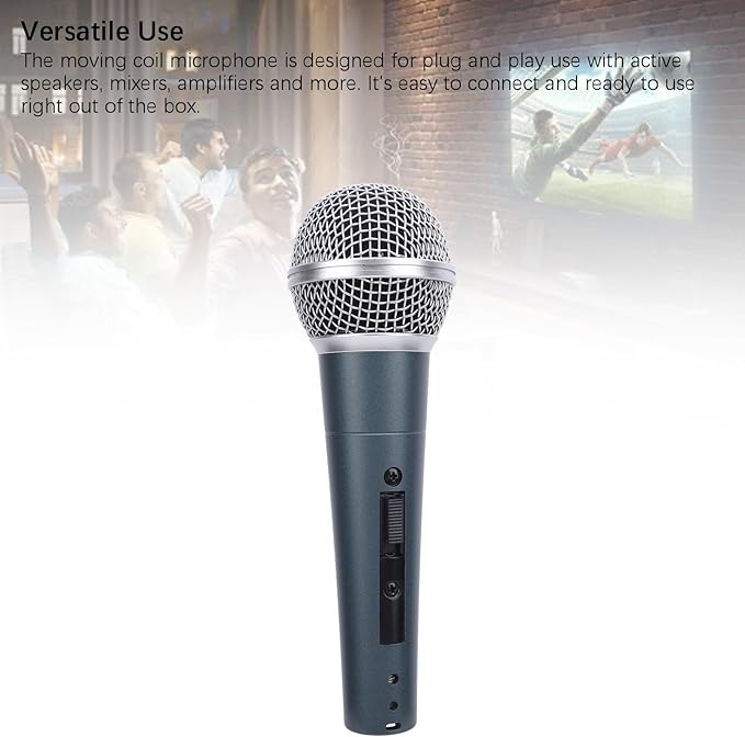 Wired Dynamic Microphone Set Moving Coil Dynamic Cardioid Handheld Microphone Enhanced Sound Quality with Low Latency Recording Stable for Active Speakers Mixers Am (Blue)