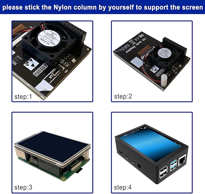 for Raspberry Pi 4 Touch Screen with Case 3.5 inch Touchscreen with Fan 320x480 Monitor TFT LCD Game Display