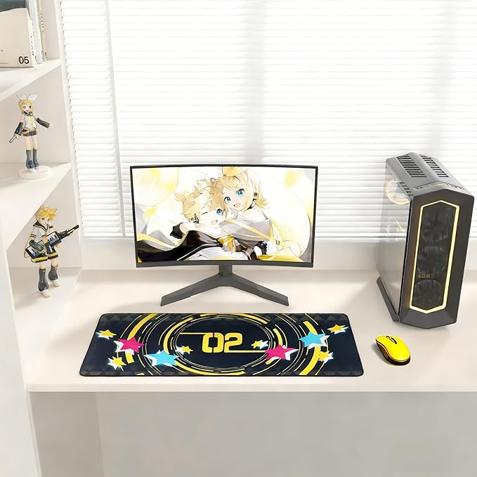 Mouse Pad Inspired Design Kagamine Rin &amp Len Vocaloid Anime Desk Mat 35.4 x 15.7