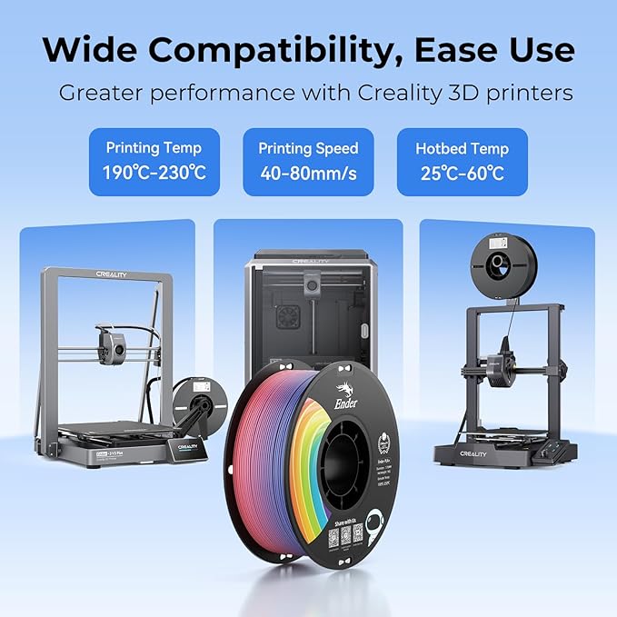 Creality 3D Printer Filament 1.75mm Ender PLA+ Filament Strong Toughness No-Tangling Vacuum Packaging 3D Printing Filament Fit Most 3D Printers 1kg Spool Accuracy +/- 0.02mm Beige
