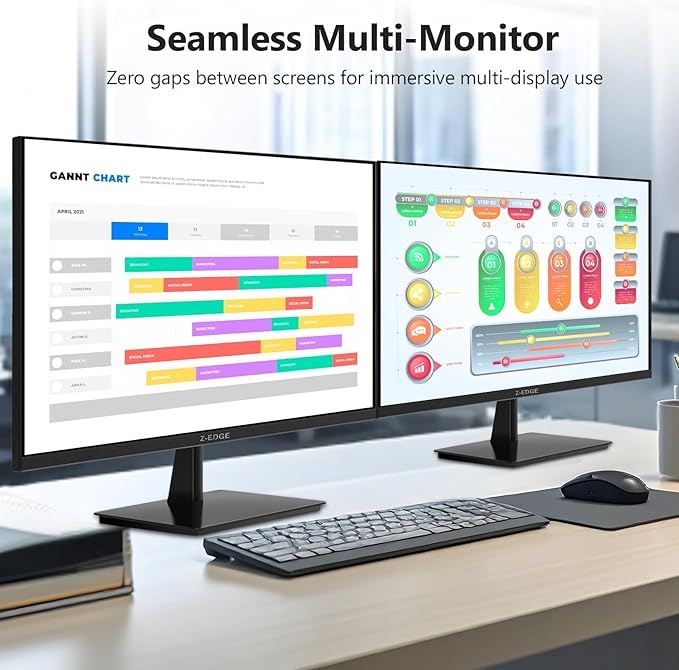 Z-Edge U27P4K 27-inch 4K Monitor IPS Ultra HD 3840x2160 60Hz Refresh Rate PC Monitor Gaming 100% sRGB HDMI x 2 and DP x 2