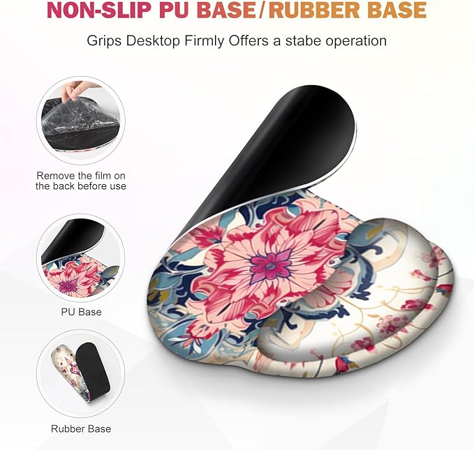 Gaming Mouse Pad Large Desk Mat Cute Desk Pad Protector 4in1 XXL Mousepad + Keyboard Wrist Rest+Mouse Wrist Rest+Coaster Set with Ergonomic Desk Pad for Home Office Computer Retro Style Pattern