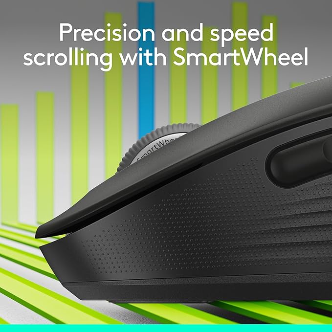 Logitech Signature M650 Wireless Mouse - for Small to Medium Sized Hands 2-Year Battery Silent Clicks Customizable Side Buttons Bluetooth Multi-Device Compatibility - Black (Renewed)