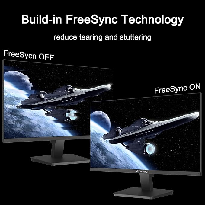 SANSUI 27-Inch IPS Monitor 120Hz Full HD 1920x1080 HDMI and DisplayPort VESA Mountable