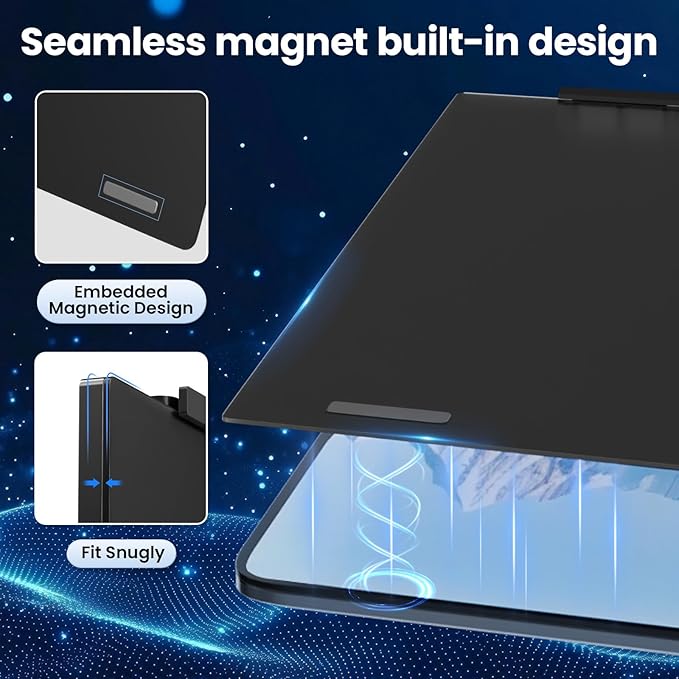 27 Inch Monitor Privacy Screen Hanging for Computer 16:9 Aspect Ratio Magnetic Anti Glare Blue Light Private Protector Eye CareRemovable Anti Spy Filter Shield for Digital Workplaces