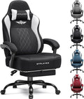 GTPLAYER Big and Tall Gaming Chair Breathable Fabric Computer Chair with Strong Lumbar Support Comfortable Office Chairs with Pocket Spring Cushion High Back Ergonomic Desk Chairs with Footrest