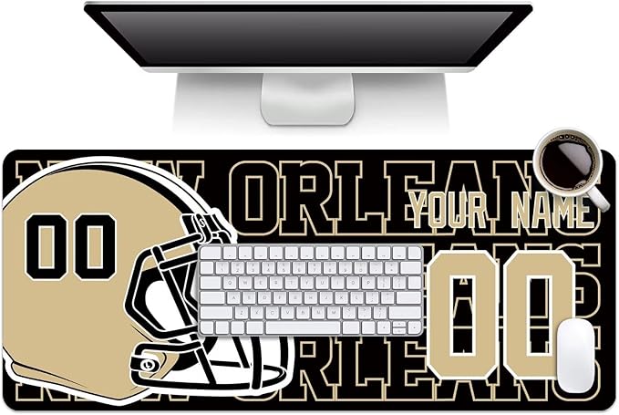 ANTKING New Orleans Mouse Pad for Men Women Youth Gifts Custom Name and Number Desk Pad