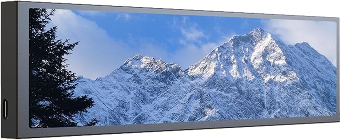 9.2 inch PC Case Side Screen Customizable Monitor Display for System Stats and Animated Themes USB Powered Supports Wallpaper GIF and Hardware Monitoring (Black)
