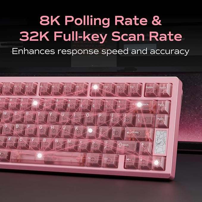 Mechanical Keyboard Chilkey Slice75 HE Gaming Keyboard Wired 75% Hall Effect Magnetic Aluminum Keyboard with WS Flux HE Clacky Switch Rapid Trigger 8K Polling Per-Key RGB Custom PC/Mac Support