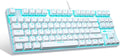 MageGee Mechanical Gaming Keyboard with Blue Switch Compact 87 Keys Wired Computer Keyboard for Windows Laptop PC Gamer LED Ice Blue Backlit White