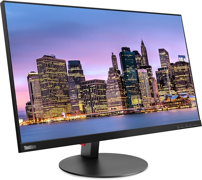 Lenovo ThinkVision T27i 27-inch 1920 x 1080 LED Backlit Full HD Widescreen LCD Monitor 2-Pack Bundle with HDMI VGA DisplayPort USB Hub Desk Mount Dual Monitor Stand