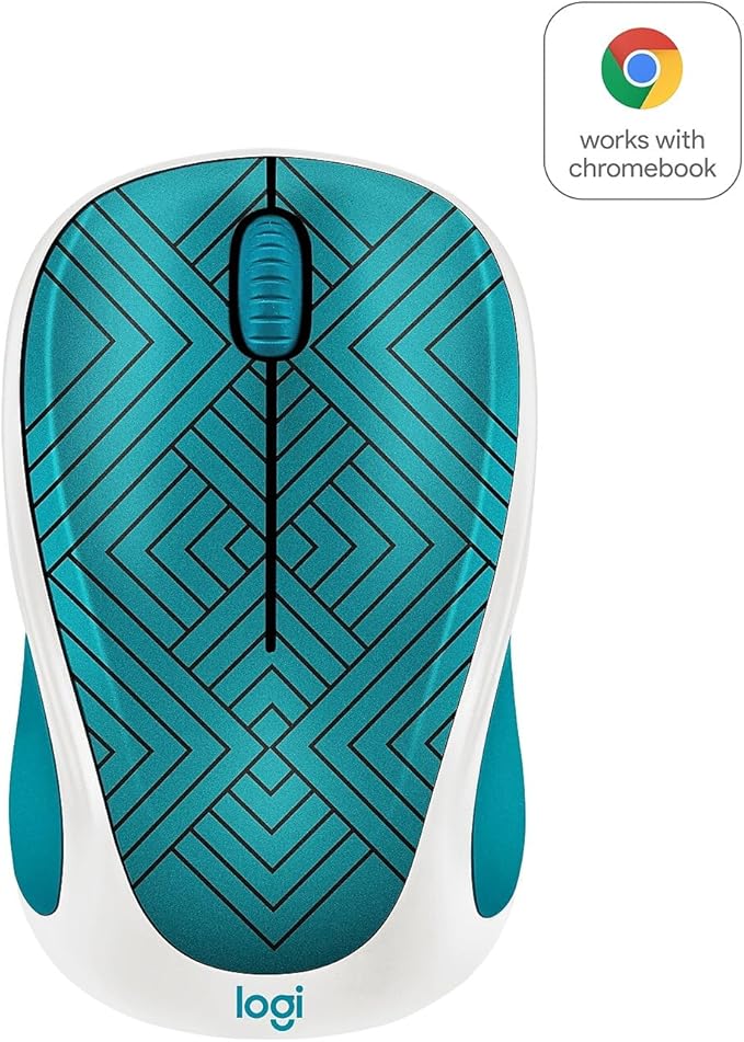 Logitech Design Collection 910-005838 Wireless Optical Mouse Teal Maze