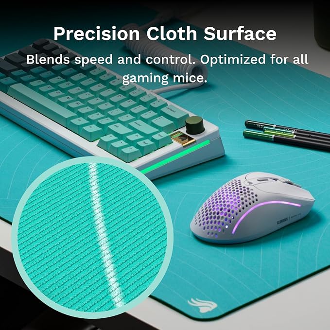 Glorious Gaming Mouse Pad GMP 2 - Rain Forest - XXL - Spill-Proof Mouse Pad Optimised for Gaming Sensors Balanced Surface for Speed &amp Control Anti-fray Edges - 915mm x 460mm x 3mm - 2XL Desk Ma