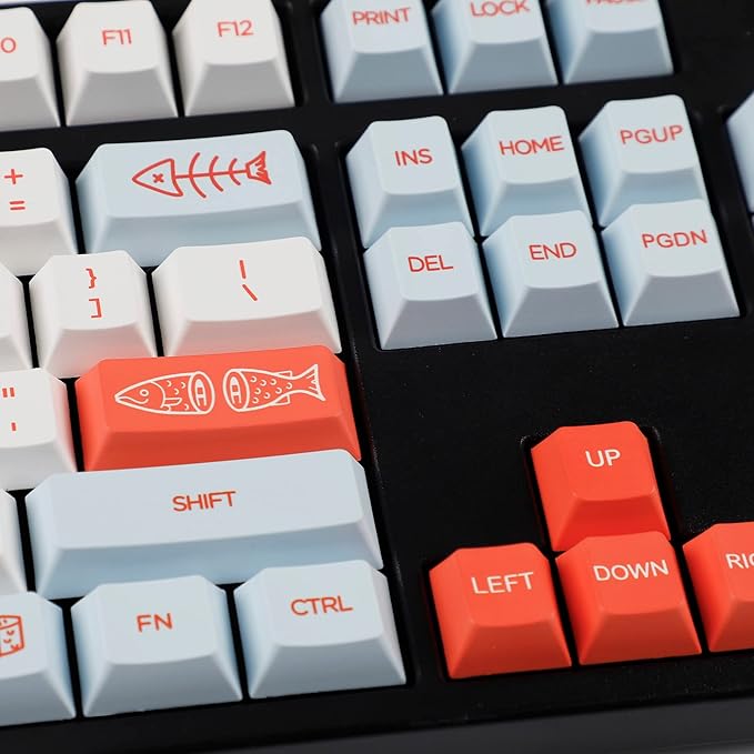 142 Salmon Keycaps Dye-Sub Thick PBT Cherry Profile Key caps for TKL 61 64 68 75 87 96 104 108 GMMK MX Mechanical Keyboard