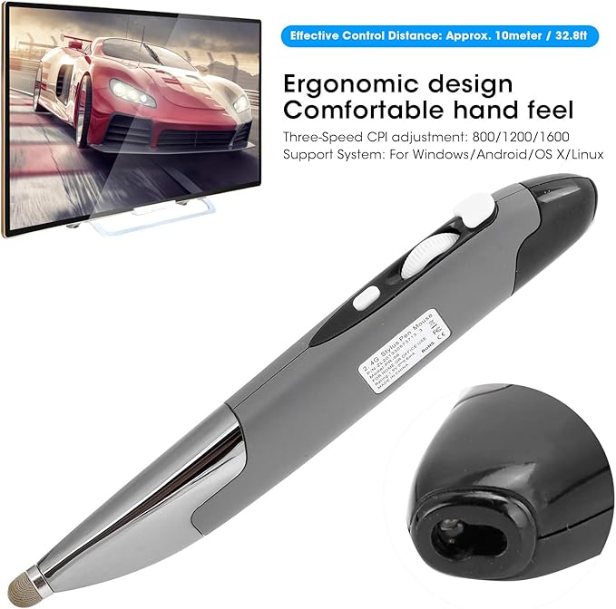 Pocket Pen Mouse Optical Pen Mouse PR06 3speed Adjustment for Laptop Computer Accessories