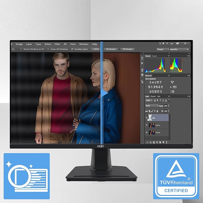 msi PRO MP275Q 27 Inch WQHD Office Monitor - 2560 x 1440 IPS Panel 100 Hz Eye-Friendly Screen Built-in Speakers Tilt-Adjustable - HDMI 2.0b DP (1.2a)