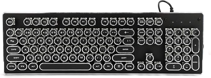 Heayzoki Wired Gaming Keyboard RGB Backlit Retro Mechanical 104 Keys Ergonomic Design for PC Computer Laptop