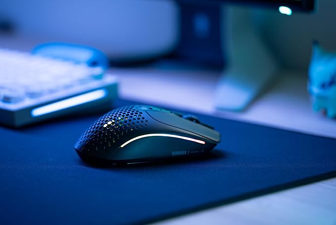 GLORIOUS Gaming Model I 2 Wireless Gaming Mouse - Hybrid 2.4Ghz &amp Bluetooth 75g Superlight 9 Buttons (2 Swappable) RGB PTFE Feet MMO/MOBA/FPS Long Battery Life Side Thumb Rest - Black