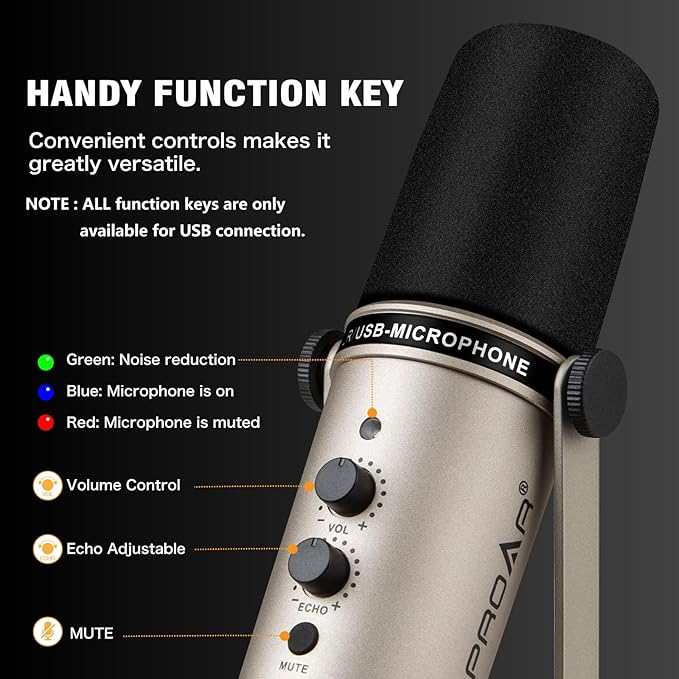 USB/XLR Podcasting Dynamic MicrophoneProfessional USB Gaming Microphone for PC Computer with Noise CancellingMetal XLR Streaming Mic Kit for VocalInstruments RecordingVoice OverYouTube