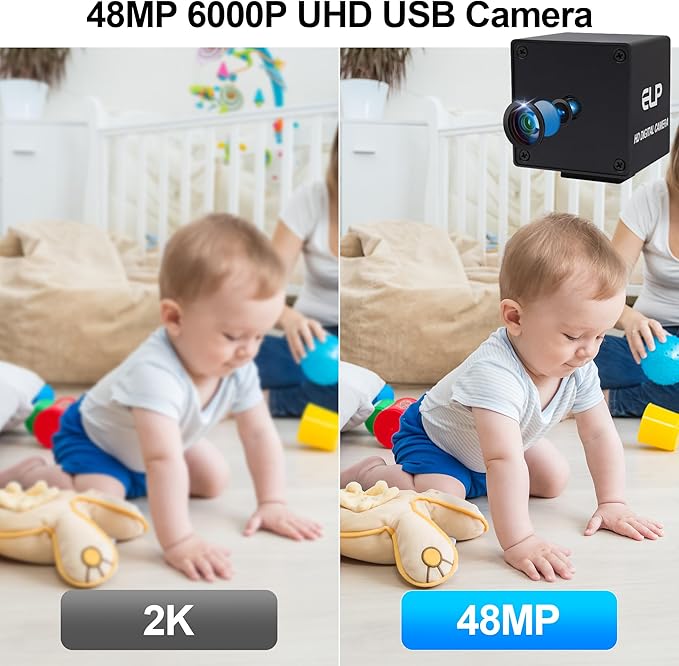 MMlove 8K USB Camera 48MP Webcam 4K 30FPS High Speed Autofocus Lightburn Camera with 70 Degree No Distortion Lens Industrial Security Wabcam for Skype/Zoom/FaceTime/HangoutsPC/Laptop/Raspberry Pi
