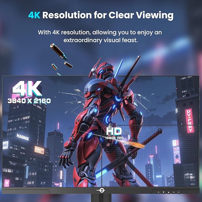 TITAN ARMY Gaming Monitor 27 Inch 4K@160Hz FHD@320Hz Fast IPS 1ms HDR400 Adaptive-Sync 135% sRGB VESA HDMI 2.1 DP 1.4 Swivel Tilt Height Pivot Adjustable P2712V