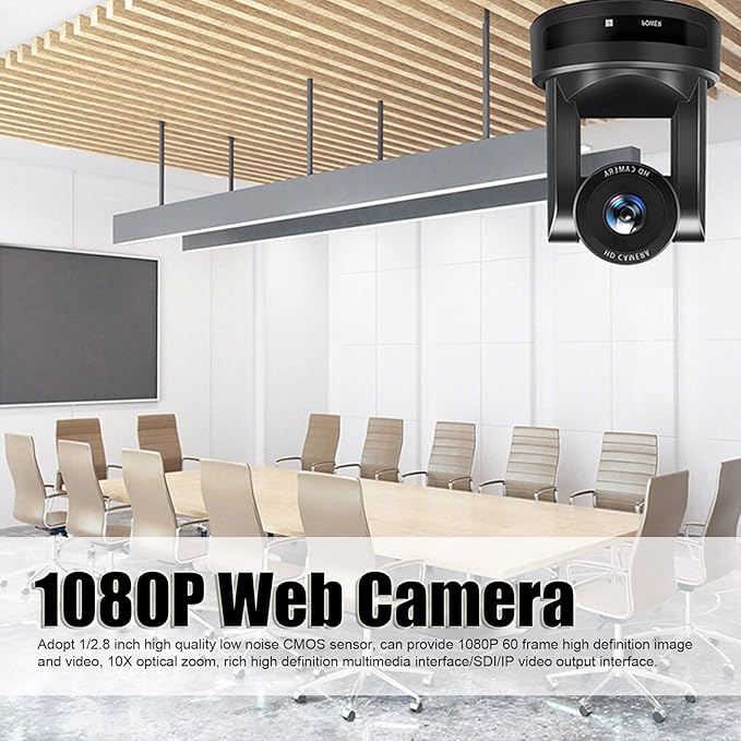 gernie 10X Optical Zoom PTZ Camera 1080P Video Conference Camera HD 1080P Web Camera Conference Room Camera for Meeting Broadcast Live Streaming Meeting Online Learn (US Plug) gernieckfiwytg1z-11