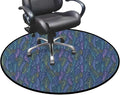 Magenta Office Chair Cushion Mat for Hard Floors Non Slip Multi-Purpose Desk Chair Mat Rug for Hardwood Tile Floor Carpets Feathers Boho Pattern Repeating Sixties Diameter 35.4 in
