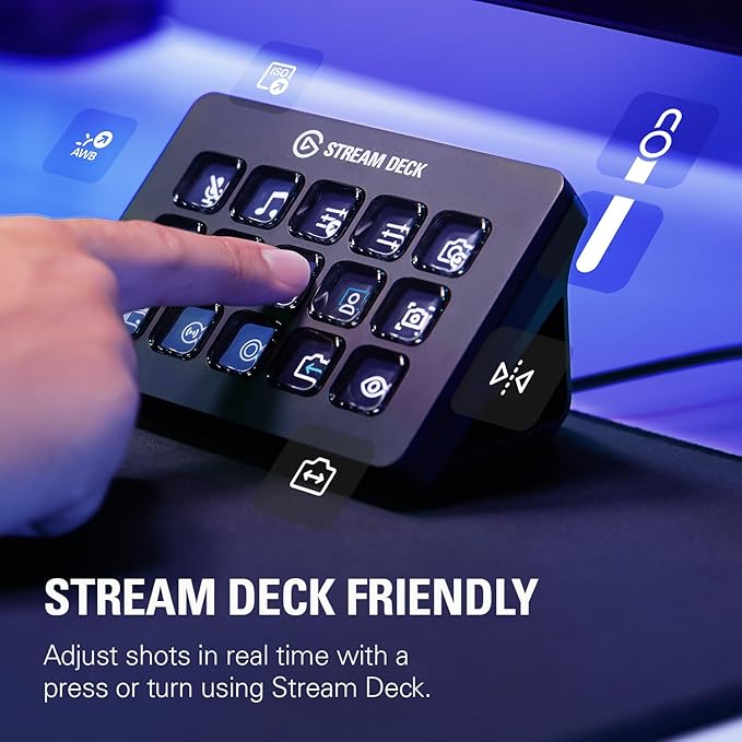 Elgato Facecam MK.2 – Premium Full HD 1080p Webcam for Streaming Gaming Video Calls Recording HDR Enabled Sony Sensor PTZ Control – Works with OBS Zoom Teams and More for PC/Mac