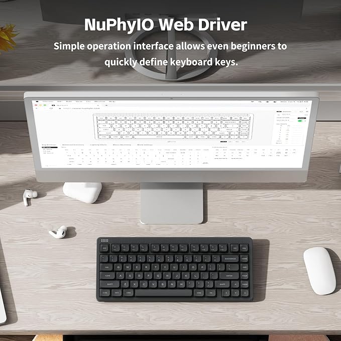 nuphy Node75 Wireless Mechanical Keyboard 75% Hot Swappable Custom Keyboard 82 Keys Computer Gaming Keyboards Supports Touch Gestures PBT Keycaps RGB Backlit Bluetooth/2.4GHz/USB-C
