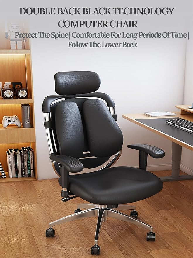 JSWHYBD Gaming Chair with Footrest Office Chair High Back Ergonomic Computer Chair with Lumbar Support Task Chair Reclining Computer Chair Gaming Video Black